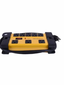 FlexiCord 8-Outlet Metal Contractor's Power Bar With Surge Protector