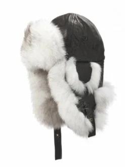 Work Hats Crowncap Natural Blue Fox Aviator | Black/Natural