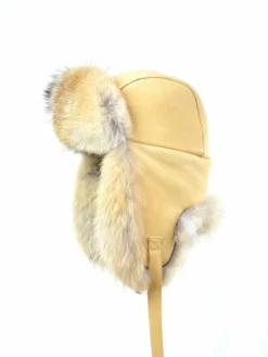 Crowncap Natural Coyote Aviator With Canadian Elk Leather Cover | Cream/Natural
