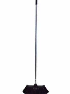 Globe Commercial Products Spartan 14" Premium Curved Magnetic Broom W/ 48" Metal Handle Cleaning Tools