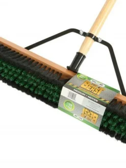 Globe Commercial Products Cleaning Tools The Beast™ Contractor's Medium Bristle Push Broom Assembly - 24" Head