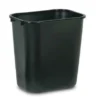 Globe Commercial Products Black Rectangular Wastebaskets Cleaning Tools