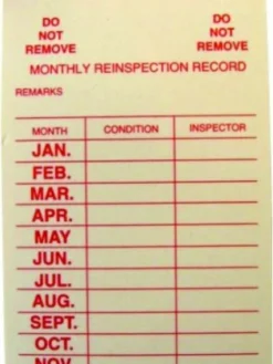 Cleanflow Monthly Safety Equipment Inspection Tags