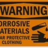 Cleanflow Safety Supplies Corrosive Materials Safety Sign