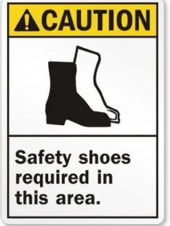 Cleanflow Caution Safety Shoes Required Safety Sign