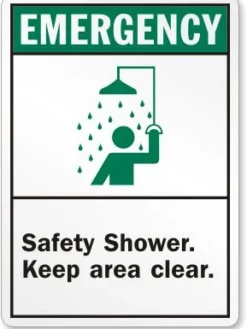 Cleanflow Safety Supplies Safety Shower Sign