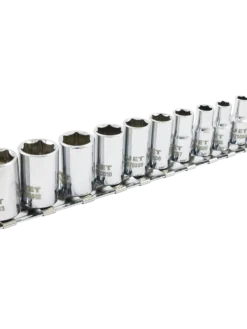 Jet 1/4" Drive Metric Chrome Socket Set - 6 Point - 11 Piece Hand Tools
