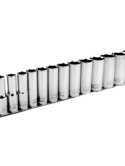 Jet 1/2" Drive SAE Chrome Socket Set - 6 Point - 13 Piece - DEEP Hand Tools