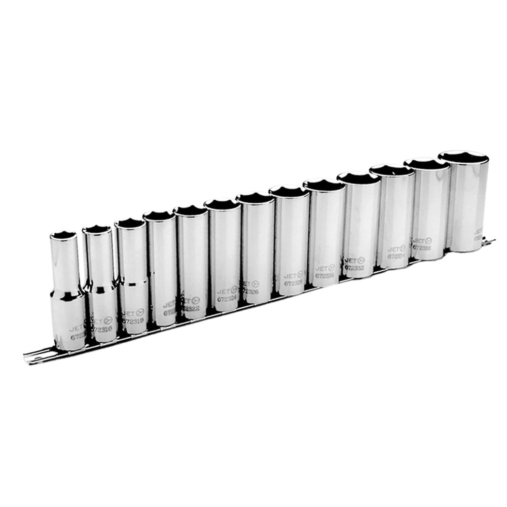 Jet 1/2" Drive SAE Chrome Socket Set - 6 Point - 13 Piece - DEEP Hand Tools 3 Jet 1/2" Drive SAE Chrome Socket Set - 6 Point - 13 Piece - DEEP Hand Tools