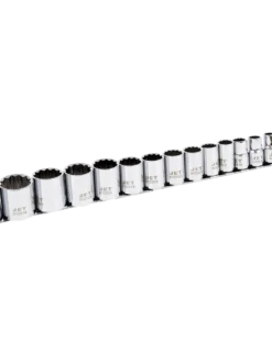 Jet 1/2" Drive SAE Chrome Socket Set - 12 Point - 15 Piece