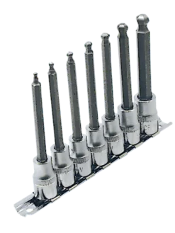 Jet 3/8" Drive Hex Bit Socket Set | SAE | 4" Length Ball Nose | 7 Piece Hand Tools
