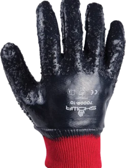 Showa 7000R Full Nitrile Coated Rough Grip Knit Wrist Work Glove - Pack Of 12 Pairs Work Gloves