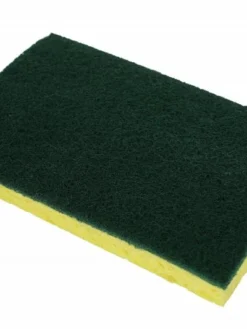 Globe Commercial Products Cleaning Tools Green/Yellow Heavy Duty Cellulose Scrub Sponges (Case Of 50)
