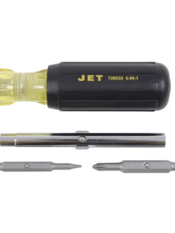 Jet 6-In-1 Cushion Grip Multi-Bit Screwdriver Hand Tools
