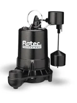 Flotec Professional Dewatering Pumps Flotec E75VLT Cast Iron Sump Pump | 3/4 HP | 120V