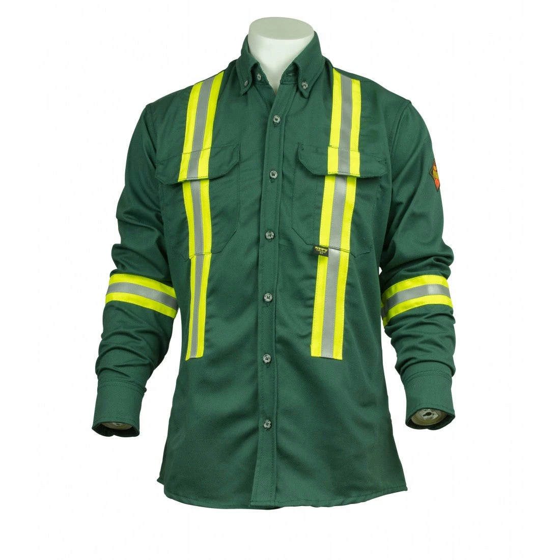 KELTEK Apparel Flame Resistant Work Wear KELTEK A7938S 7oz Flame Resistant Work Shirt (W/ Reflective) | Green | S-5XL (HRC 2) 4 KELTEK Apparel Flame Resistant Work Wear KELTEK A7938S 7oz Flame Resistant Work Shirt (W/ Reflective) | Green | S-5XL (HRC 2)