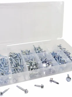 ATD Automotive Supplies Hex Washer Head Self Drilling Screw Assortment - 200 Piece