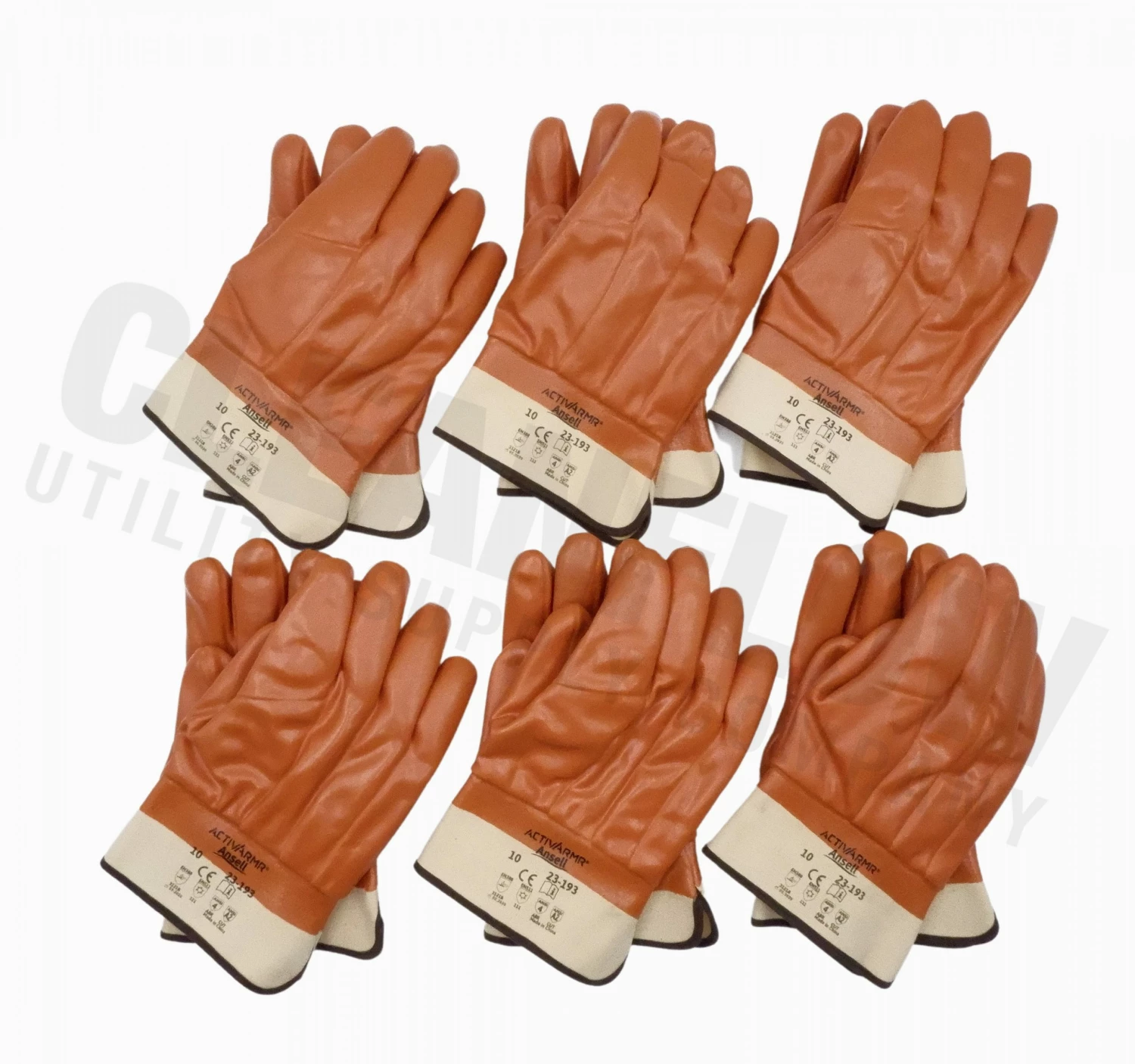 Ansell 23-193 Winter Monkey Grip Safety Cuff PVC Coated Gloves Work Gloves 4 Ansell 23-193 Winter Monkey Grip Safety Cuff PVC Coated Gloves Work Gloves