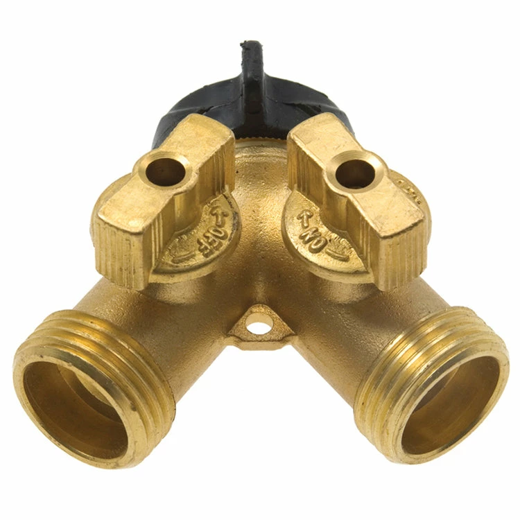 Gilmour Forged Brass Garden Hose Y-Connector With Valves Hose And Fittings 3 Gilmour Forged Brass Garden Hose Y-Connector With Valves Hose And Fittings