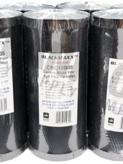 Black Max 4.5" OD Big Blue Coconut Carbon Block Water Filters | 5 Micron - Various Lengths