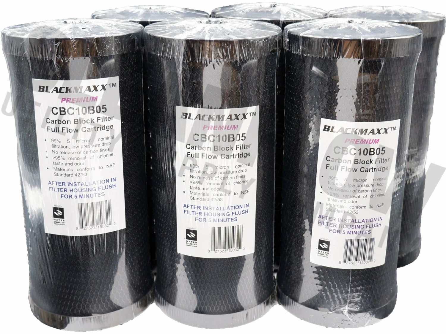 Black Max 4.5" OD Big Blue Coconut Carbon Block Water Filters | 5 Micron - Various Lengths 4 Black Max 4.5" OD Big Blue Coconut Carbon Block Water Filters | 5 Micron - Various Lengths