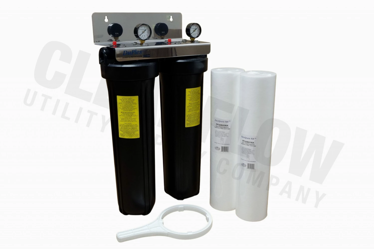 Waterite Commercial Water Filters And UV Parts DuPlex 4.5" OD Big Blue Water Filter Housing | 20" 7 Waterite Commercial Water Filters And UV Parts DuPlex 4.5" OD Big Blue Water Filter Housing | 20"