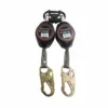 Dynamic Double Leg Web Self Retracting Lifeline (SRL), Triple Action Carabiner And Snap Hook - 7' Safety Equipment