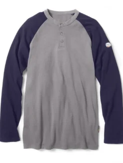 Rasco FR Two Tone Henley | Limited Size Selection Flame Resistant Work Wear