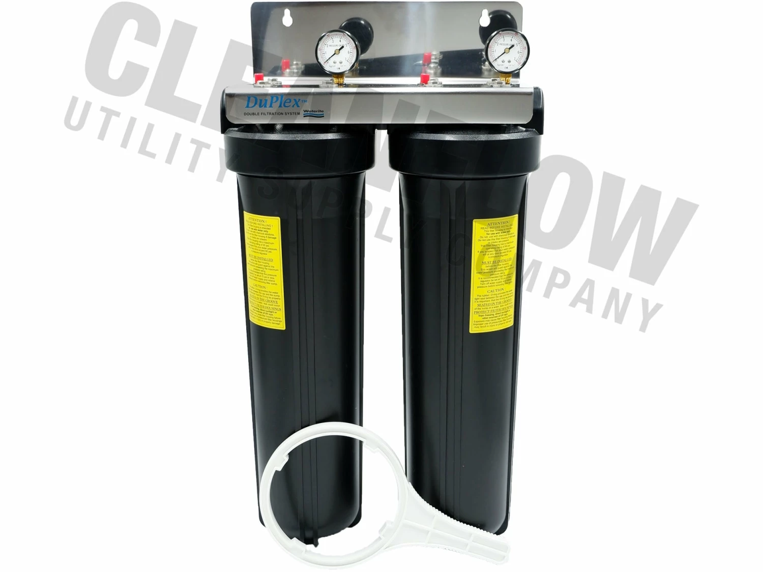 Waterite Commercial Water Filters And UV Parts DuPlex 4.5" OD Big Blue Water Filter Housing | 20" 3 Waterite Commercial Water Filters And UV Parts DuPlex 4.5" OD Big Blue Water Filter Housing | 20"