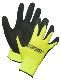 Forcefield Hi-Viz Breathable Nylon Gloves With Crinkle Latex Palm | Pk/12 Work Gloves