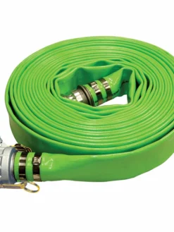 Greenline Hose And Fittings Green Phthalate-Free Layflat Discharge Hose Assemblies (w/ Male X Female Camlocks)