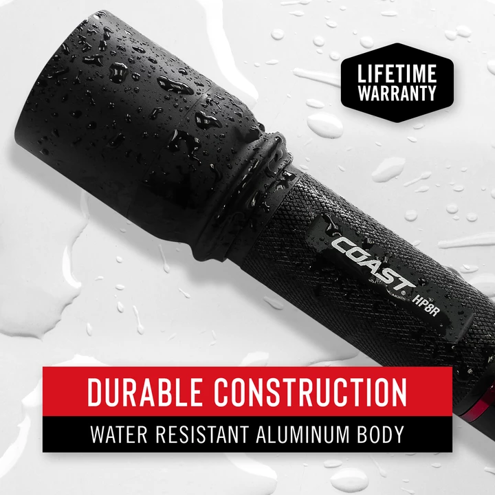 Coast Products Coast® HP8R Rechargeable Pure Beam Focusing Flashlight - 1000 Lumens - 259M Beam Lighting 11 Coast Products Coast® HP8R Rechargeable Pure Beam Focusing Flashlight - 1000 Lumens - 259M Beam Lighting