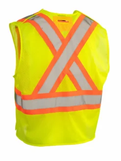 Forcefield Hi-Vis Work Wear High Visibility CSA 5-Point Tearaway Safety Vest With Pockets | One Size Fits All