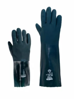 Work Gloves Horizon Green Double Dipped PVC Rough Finish Gloves | 14 Or 18 Inch Lengths | Pack Of 12 Pairs