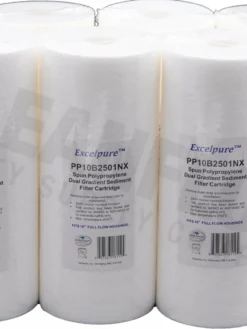 Excelpure 4.5" OD Big Blue Melt Blown Polypropylene Dual Gradient Water Filters - Various Lengths And Micron Ratings