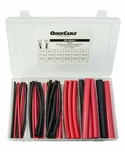 Quick Cable Dual Wall Heat Shrink Tube Kit - Black & Red, 6" Long Electrical Supplies