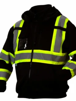 Hi-Vis Work Wear Pyramex Hi Vis Zip-Up Sweatshirt With Teflon™ Water Resistant Treatment | Sizes M - 5XL