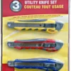 Cleanflow Hand Tools Rubber Grip Utility Knife Set - 3 Piece 1 Cleanflow Hand Tools Rubber Grip Utility Knife Set - 3 Piece