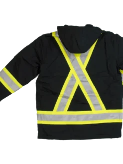 Hi-Vis Work Wear Tough Duck S157 Cotton Duck Winter Safety Parka | Black | Limited Size Selection