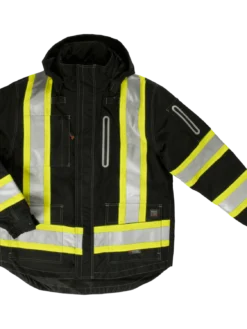 Hi-Vis Work Wear Tough Duck S187 Waterproof/Breathable Ripstop 4-In-1 Safety Jacket | XS-5XL