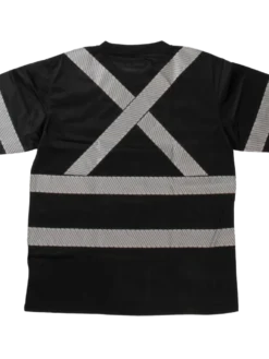 Hi-Vis Work Wear Tough Duck ST07 Premium Birdseye Safety T-Shirt With Segmented Stripes And Pocket | XS-5XL