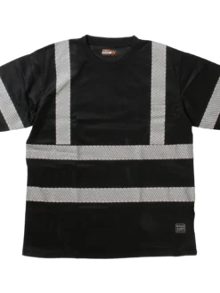 Hi-Vis Work Wear Tough Duck ST07 Premium Birdseye Safety T-Shirt With Segmented Stripes And Pocket | XS-5XL