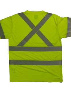 Tough Duck ST12 Premium Polyester Jersey Safety T-Shirt With Segmented Stripes And Pocket | XS-5XL Hi-Vis Work Wear