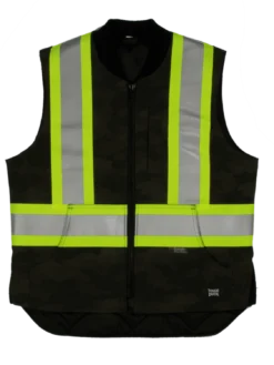 Tough Duck SV08 Camo Flex Duck Quilt Lined Safety Vest | XS-5XL Hi-Vis Work Wear