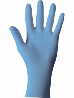 Work Gloves Showa N-DEX 6005PF Blue Nitrile 4-Mil Powder-Free Examination Gloves - Box Of 100