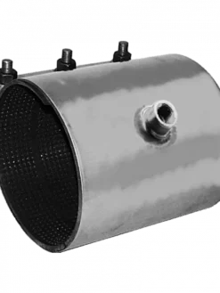 Waterworks Products Robar Single Section 5616 Series All Stainless Tapped Repair Clamps | 12" Length | CC Threaded Tap