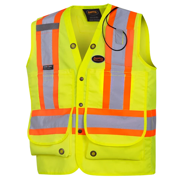 Pioneer CSA Surveyor's/Supervisor's Safety Vest - 600D Poly Oxford With PU Coating | Sizes Small - 5XL Hi-Vis Work Wear 13 Pioneer CSA Surveyor's/Supervisor's Safety Vest - 600D Poly Oxford With PU Coating | Sizes Small - 5XL Hi-Vis Work Wear