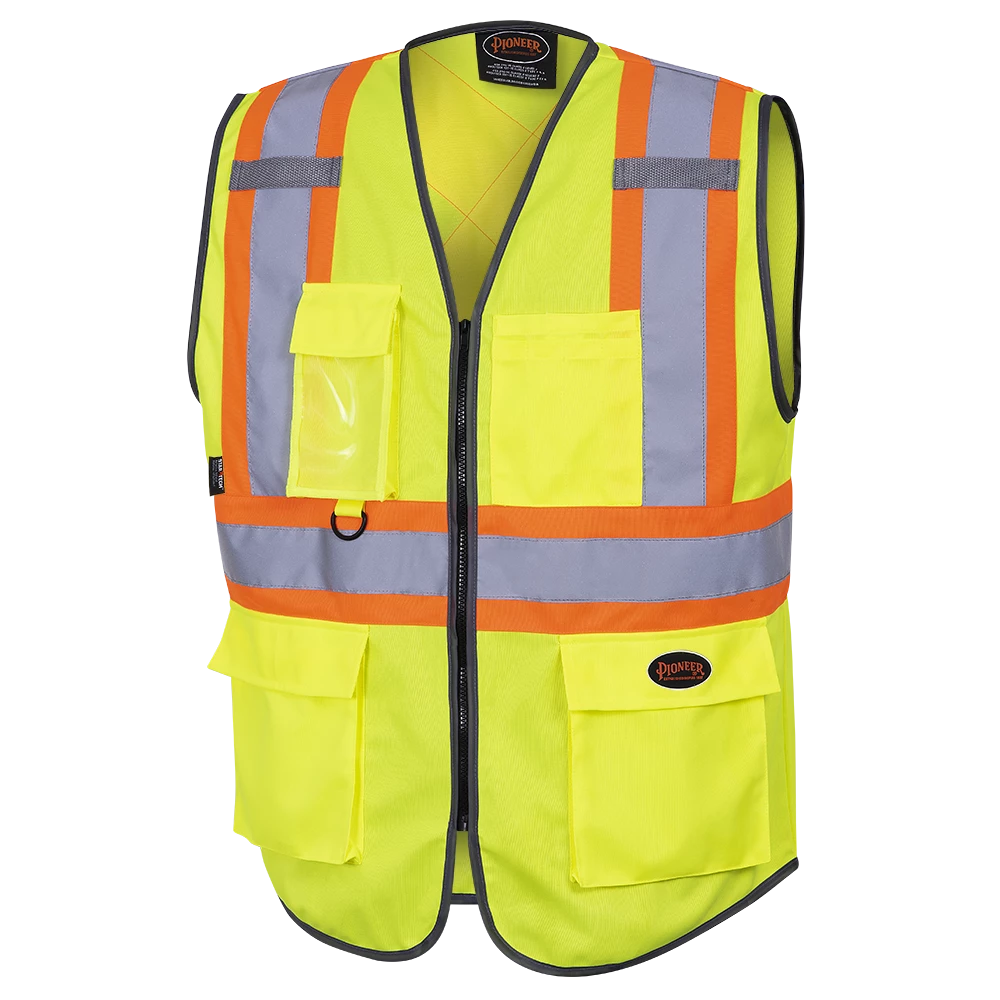 Hi-Vis Work Wear Pioneer Hi Viz Zipper Front Safety Vest | Sizes XS - 5XL 3 Hi-Vis Work Wear Pioneer Hi Viz Zipper Front Safety Vest | Sizes XS - 5XL