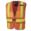 Hi-Vis Work Wear Pioneer Hi Viz All-Purpose Safety Tear-Away Vest - Poly Mesh Pockets | Orange | One Size