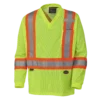 Hi-Vis Work Wear Pioneer Hi Viz Safety Long-Sleeved Shirt | Micro Mesh | Sizes Small - 5XL